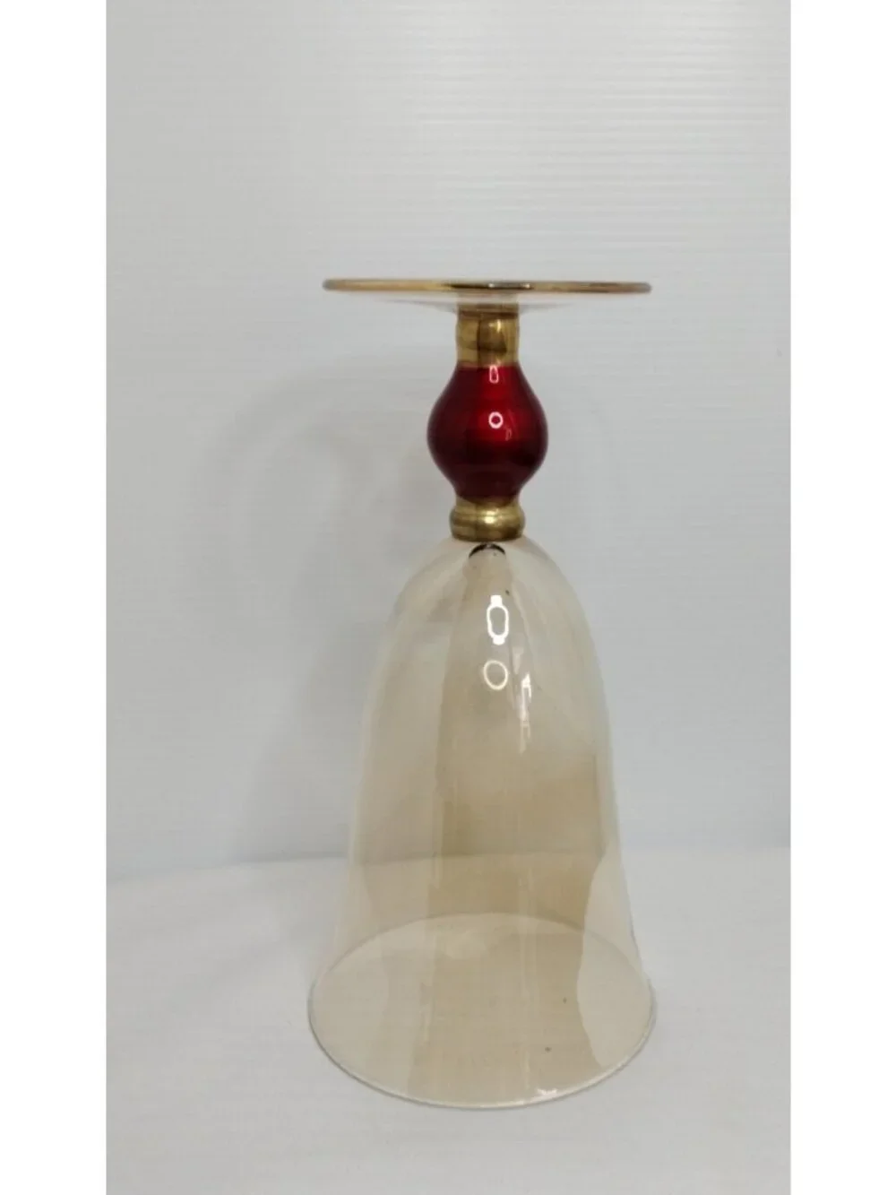 Slant Aristocrat Elegant Gold Tone Ruby Stem Beverage Glass 8